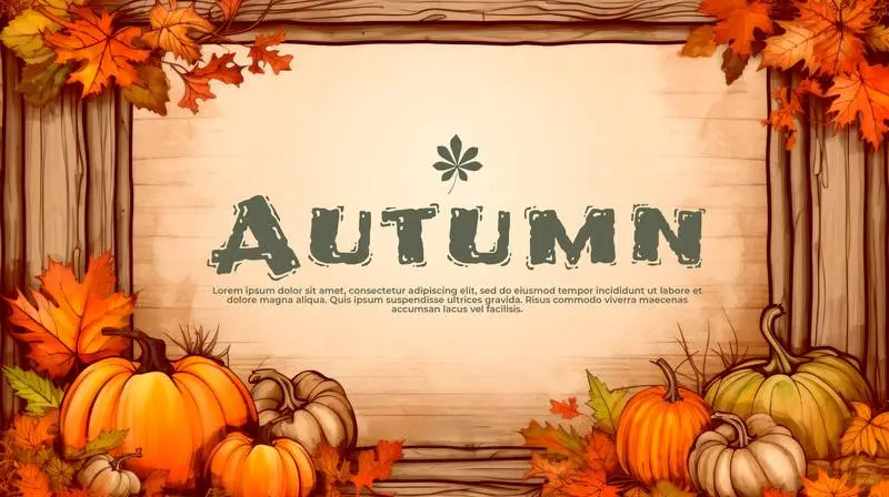 Banner of an Autumn Background with Pumpkins and Dry Leaves