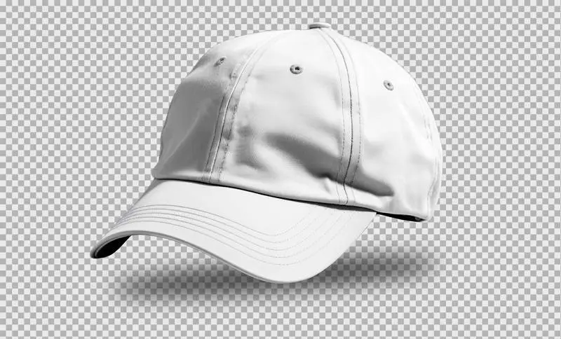Blank White Cap Isolated on a Transparent Background