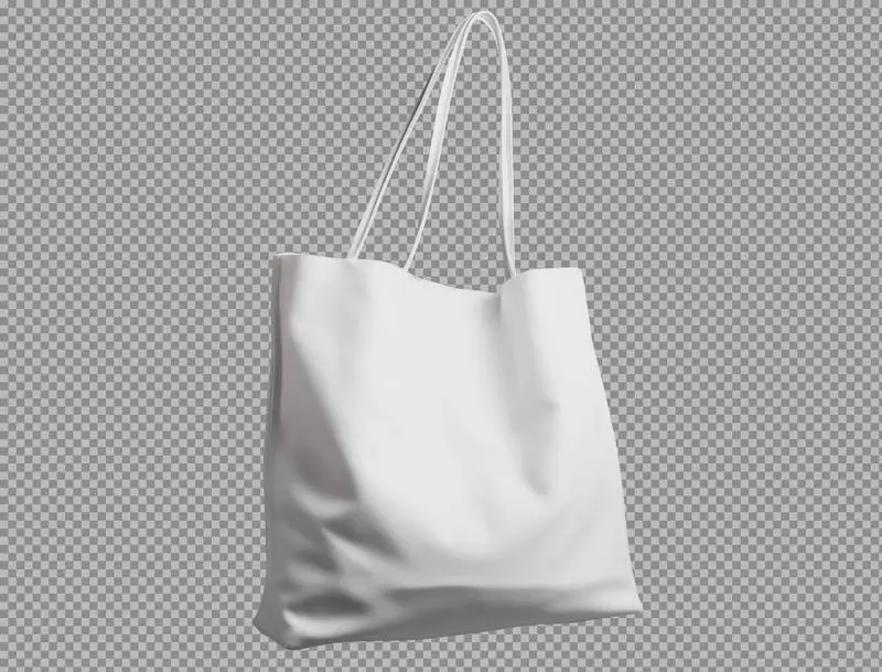 Blank Tote Bag Standing Isolated on a Transparent Background