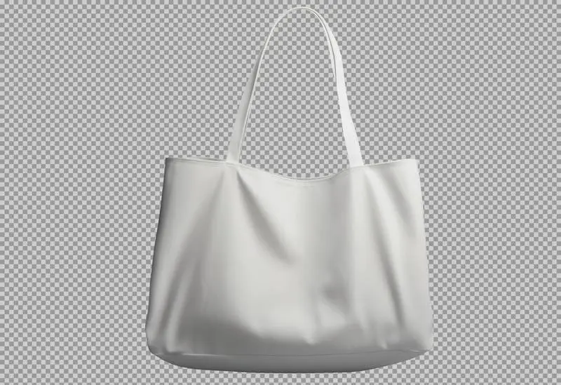 Photo of a Blank Cotton Tote Bag Isolated on a Transparent Background