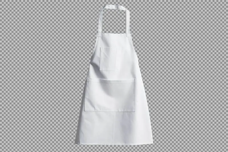 White Kitchen Apron Isolated on a Transparent Background
