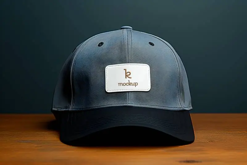 Mockup of Embroidered Logo on a White Fabric Appliqué on Sports Cap