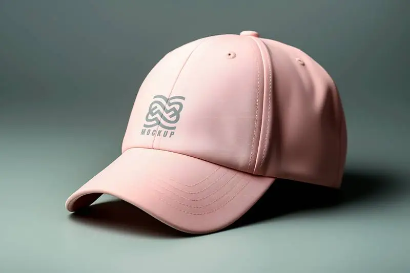 Mockup of Logo on a Light Pink Sports Cap