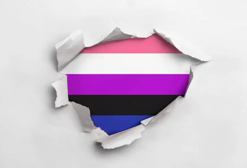 Ripped Paper with Genderfluid Flag