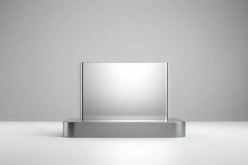 Rendering of a Minimalist Metallic Podium on Light Background