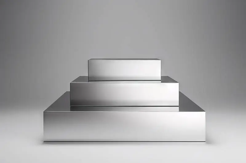 Rendering of a Minimalist Metallic Podium for Product Presentation