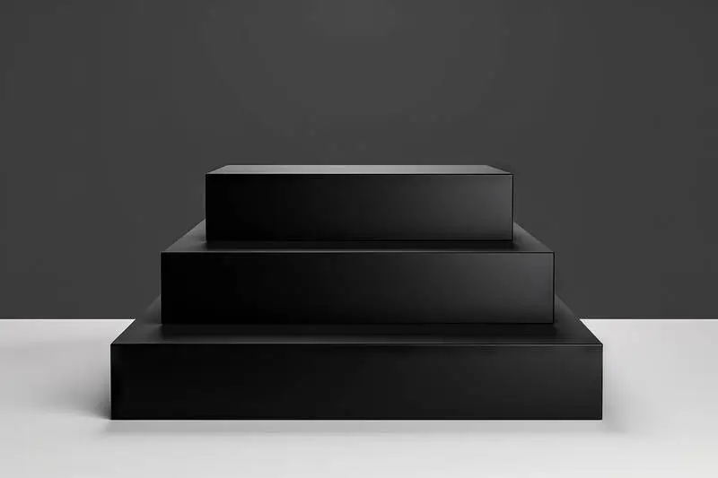 Rendering of a Round Simple Pyramid Podium on Light Background