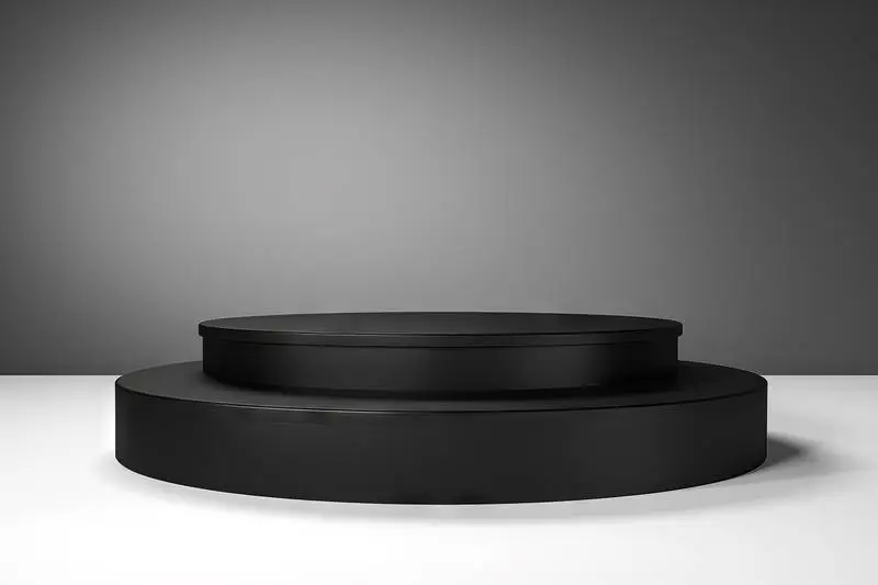 Rendering of a Round Simple Podium on Light Background