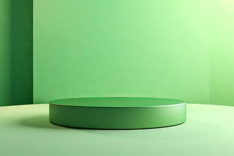 Rendering of a Round Simple Light Green Podium for Product Presentation