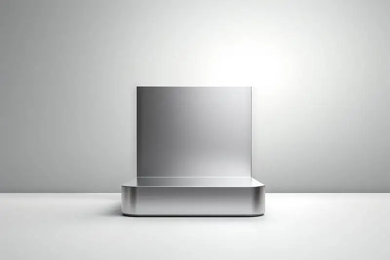 Rendering of a Simple Metallic Podium on Light Background
