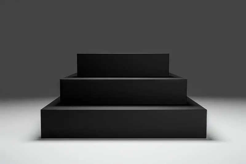 Rendering of a Round Simple Squared Podium on Light Background