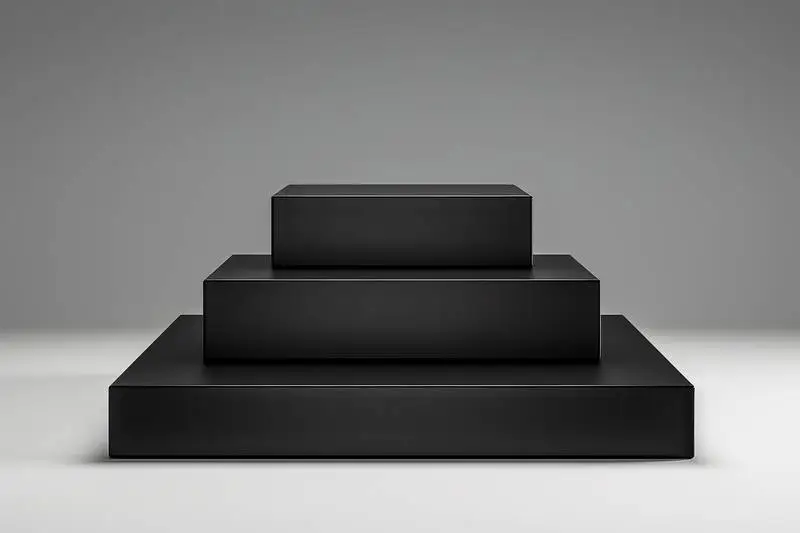 Rendering of a Round Simple Square Podium on Light Background