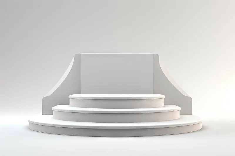 Minimalist White Podium for Product on Abstract Background
