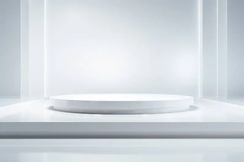 Simple White Podium for Product on Abstract Background