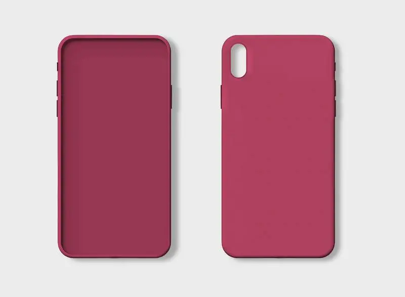 Photo of Peony Pink Smartphone Case from Front and Back Isolated on White Background