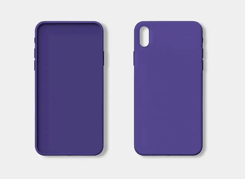 Photo of Lilac Smartphone Case from Front and Back Isolated on White Background