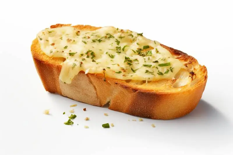 Garlic Bread Slice Isolated on White Background