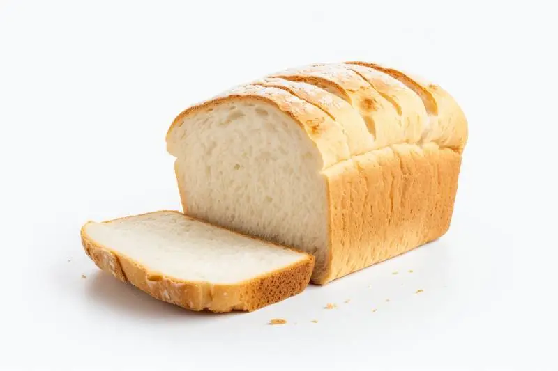 Homemade Rice Bread Isolated on White Background