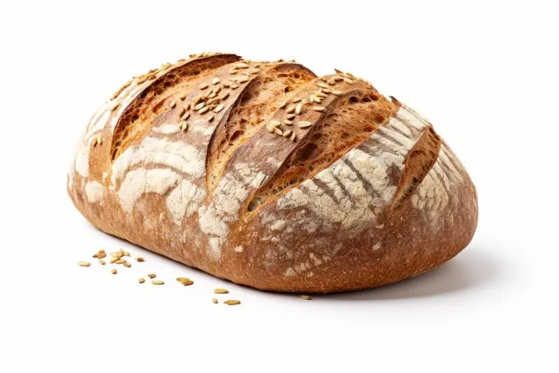 Homemade Whole Grain Bread Isolated on White Background