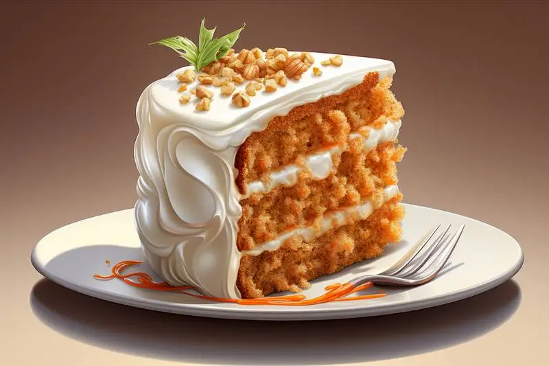 Photo of a Carrot Cake Isolated on Black Background