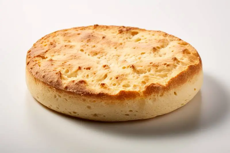 Photo of a Homemade Crumpet Bread Isolated on White Background