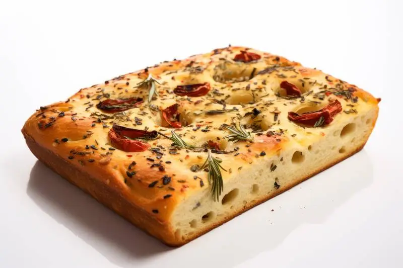 Photo of a Homemade Focaccia Isolated on Black Background