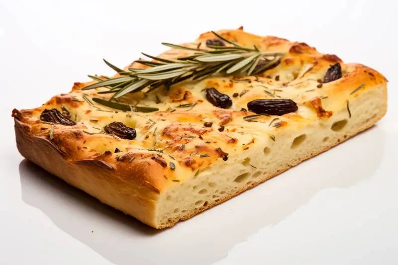 Photo of an Italian Focaccia Isolated on Black Background
