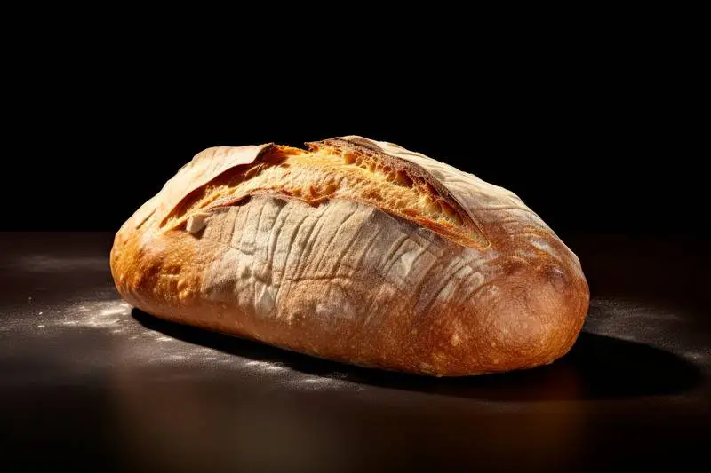 Photo of a Loaf of Bread on Black Background