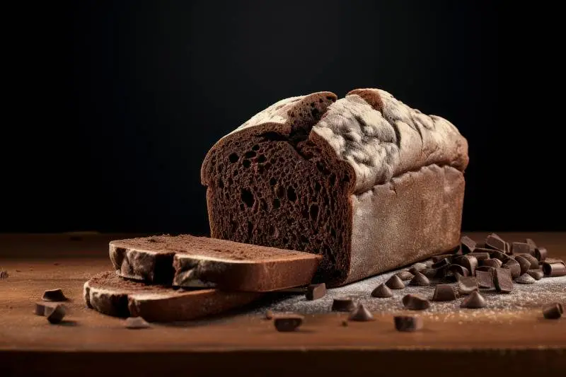 Photo of a Sliced Chocolate Bread Isolated on Black Background