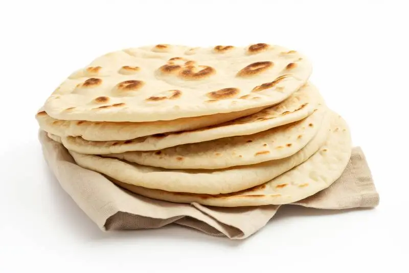 Photo of Arab Pita Bread Isolated on White Background