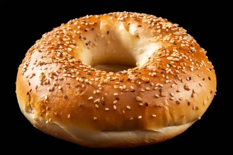 Photo of Bagel Bread Isolated on Black Background