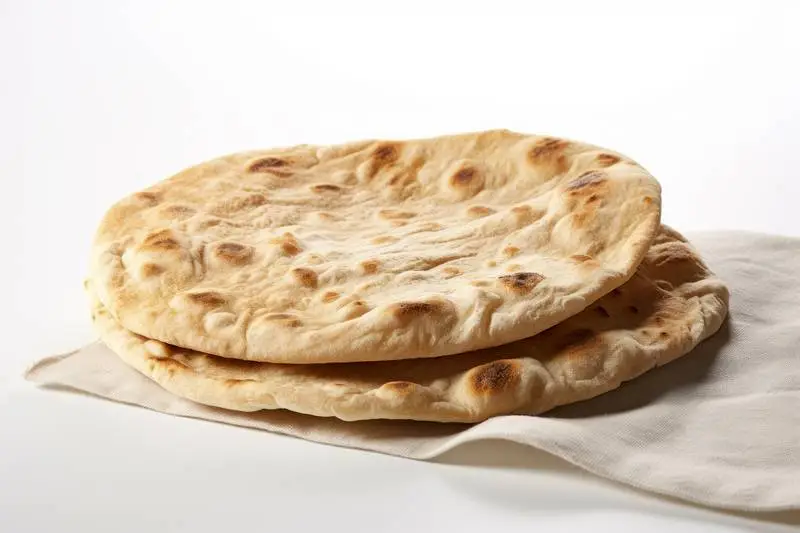 Photo of Flat Rounded Bread Isolated on White Background