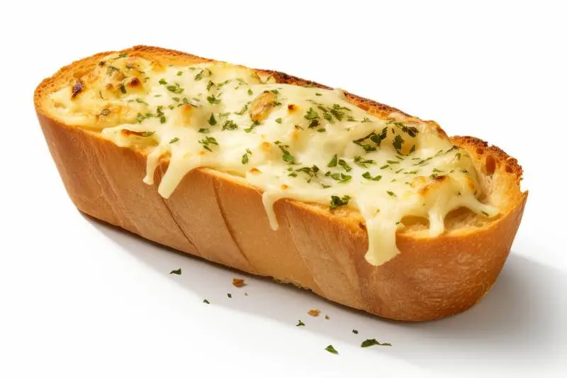 Photo of Garlic Bread Slice Isolated on White Background