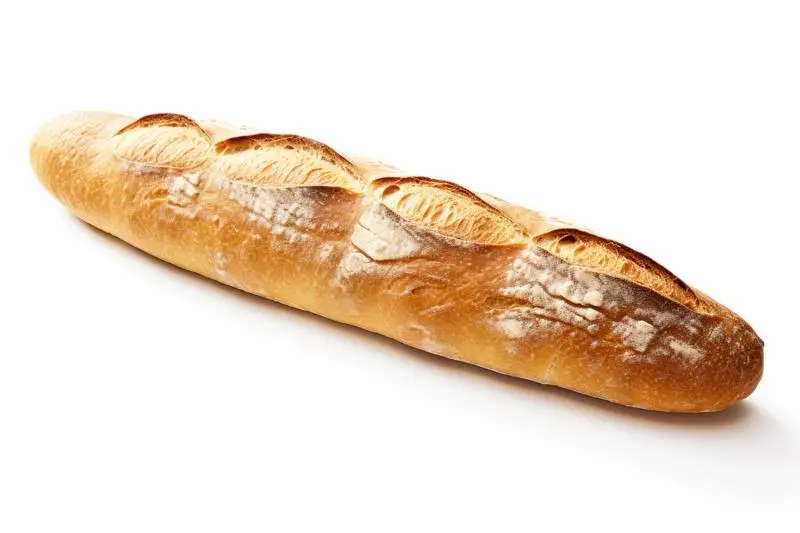 Photo of Homemade Baguette Bread Isolated on White Background