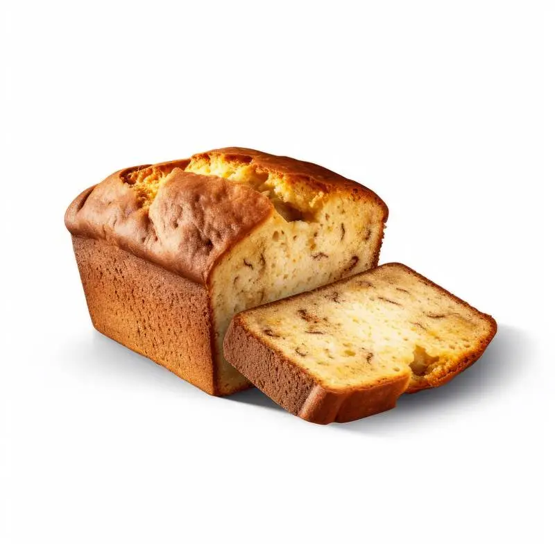 Photo of Homemade Banana Bread Isolated on White Background