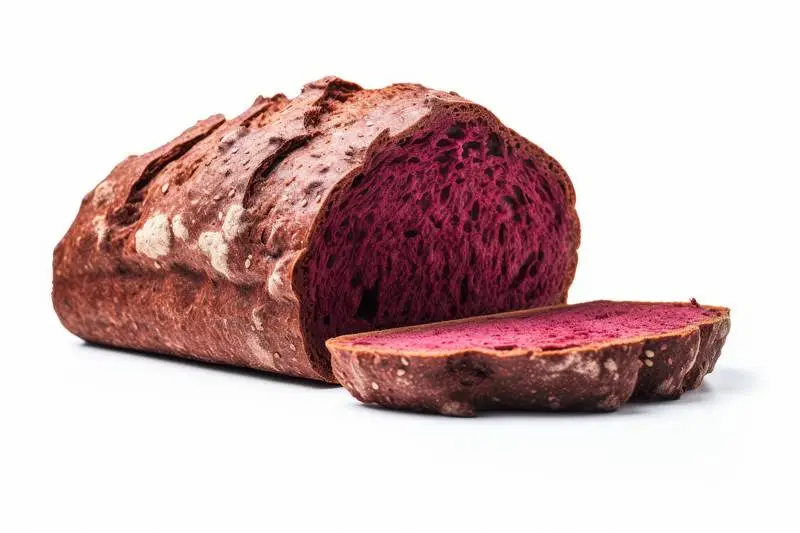 Photo of Homemade Beetroot Bread Isolated on White Background