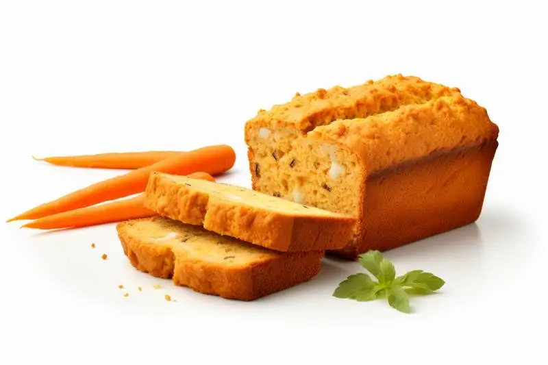 Photo of Homemade Carrot Bread Isolated on White Background