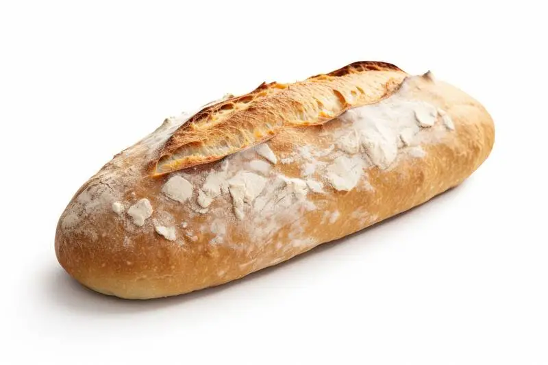 Photo of Homemade Ciabatta Bread Isolated on White Background