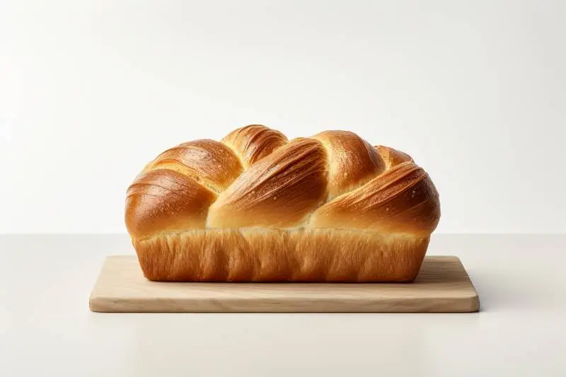 Photo of Homemade German Bread Bun on White Background