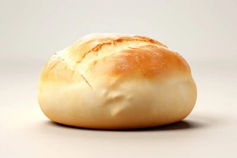 Photo of Homemade Steamed Bread Bun on White Background