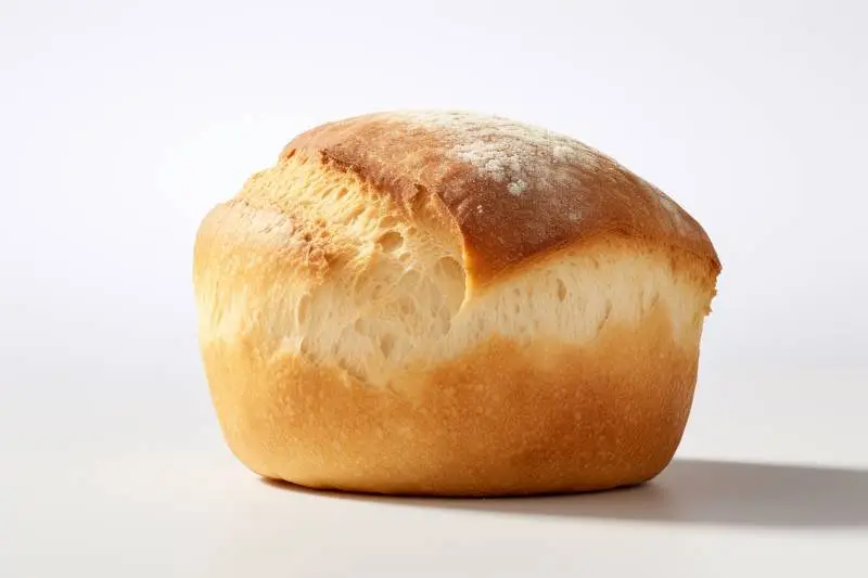 Photo of Homemade Steamed Bun of Bread Isolated on Light Background
