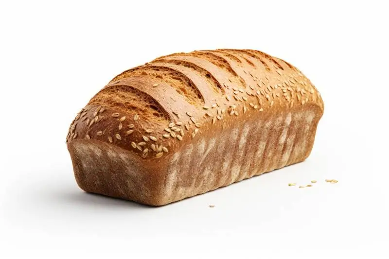 Photo of Homemade Whole Grain Bread Isolated on White Background