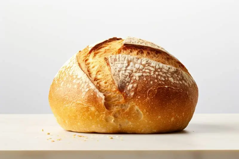Photo of Homemade Round Bread Bun on White Background