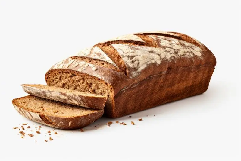 Photo of Homemade Rye Bread Isolated on White Background