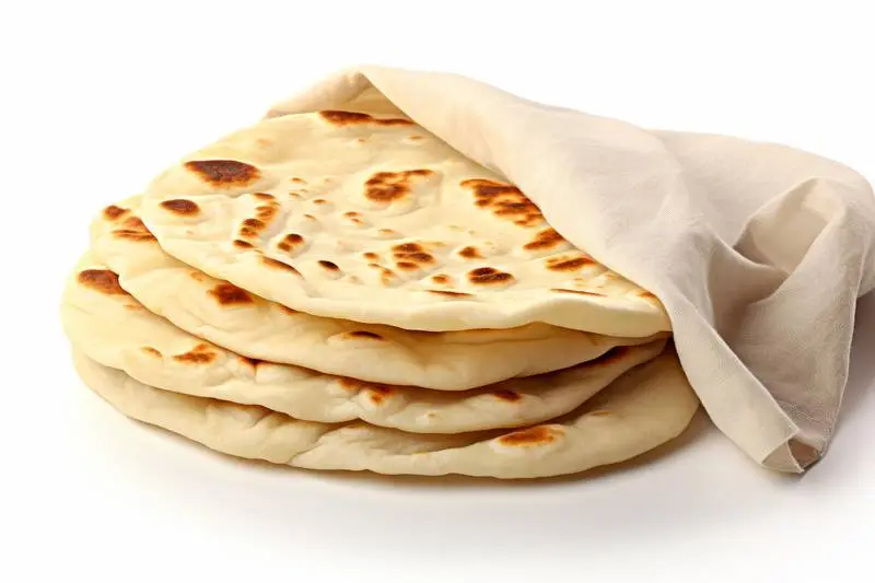 Photo of Pita Bread Isolated on White Background