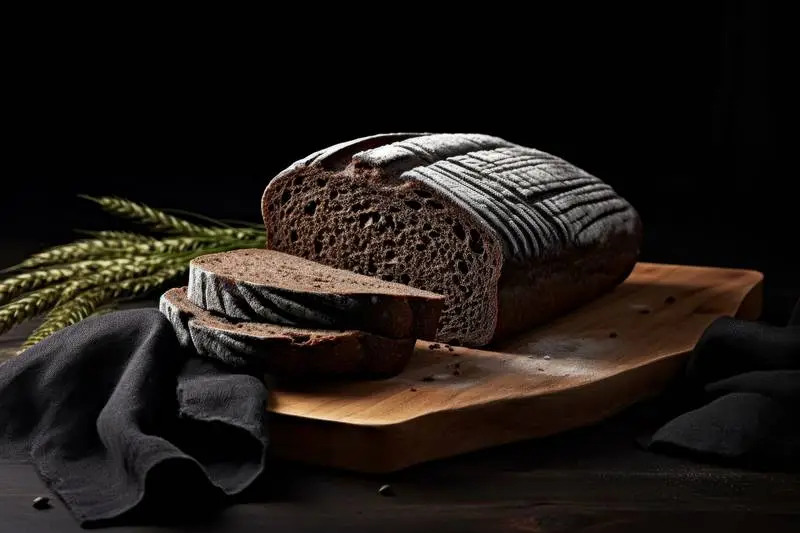Photo of Sliced Black Bread on Black Background