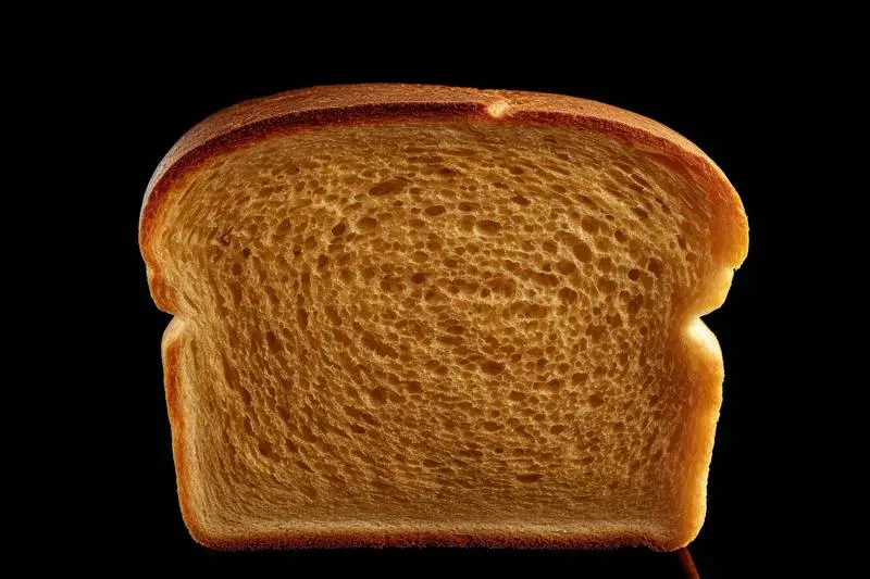 Sandwich Bread Slice Isolated on Black Background