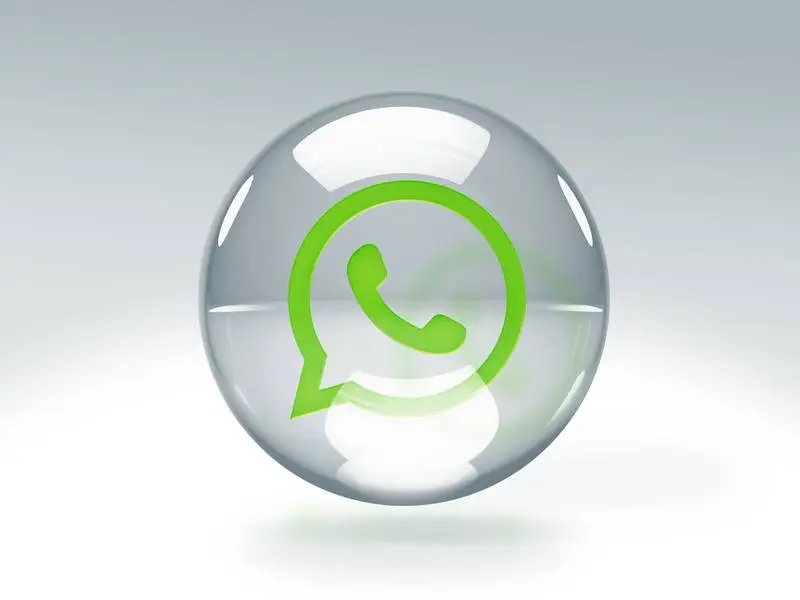 Transparent Glass Bubble with WhatsApp Logo Inside