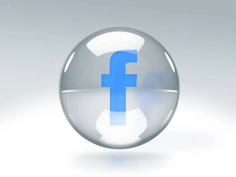 Transparent Glass Bubble with Facebook Logo Inside