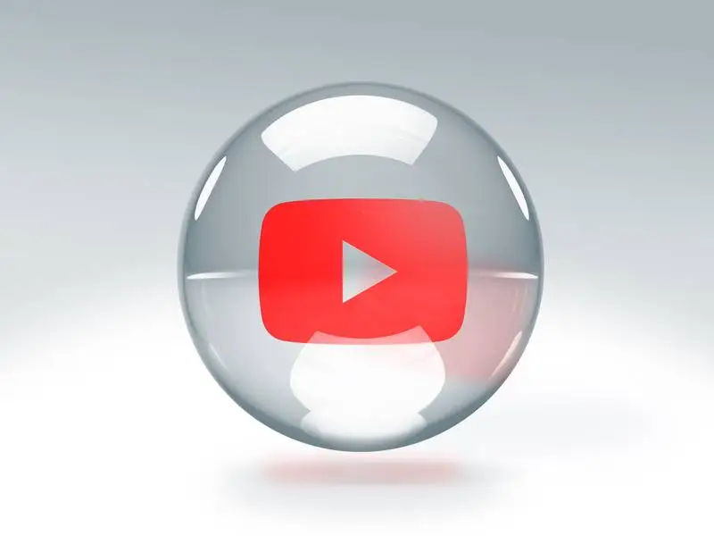 Transparent Glass Bubble with YouTube Logo Inside